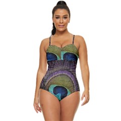 Peacock Feather Retro Full Coverage Swimsuit by Ket1n9