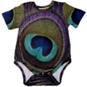 Peacock Feather Baby Short Sleeve Bodysuit View1