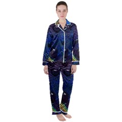 Peacock Feather Retina Mac Women s Long Sleeve Satin Pajamas Set	 by Ket1n9