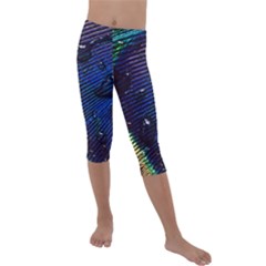 Peacock Feather Retina Mac Kids  Lightweight Velour Capri Leggings  by Ket1n9