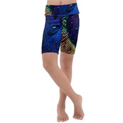 Peacock Feather Retina Mac Kids  Lightweight Velour Cropped Yoga Leggings by Ket1n9