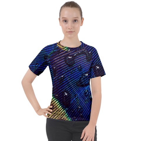 Peacock Feather Retina Mac Women s Sport Raglan T-shirt by Ket1n9