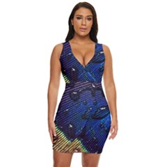 Peacock Feather Retina Mac Draped Bodycon Dress by Ket1n9