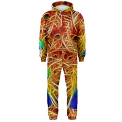 Fractal Peacock Art Hooded Jumpsuit (men) by Ket1n9