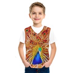 Fractal Peacock Art Kids  Basketball Tank Top by Ket1n9