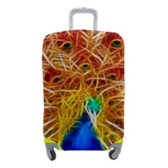 Fractal Peacock Art Luggage Cover (small) by Ket1n9