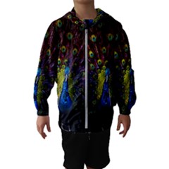 Beautiful Peacock Feather Kids  Hooded Windbreaker by Ket1n9