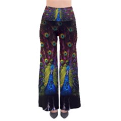 Beautiful Peacock Feather So Vintage Palazzo Pants by Ket1n9