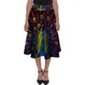 Beautiful Peacock Feather Perfect Length Midi Skirt View1