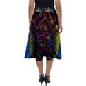 Beautiful Peacock Feather Perfect Length Midi Skirt View2