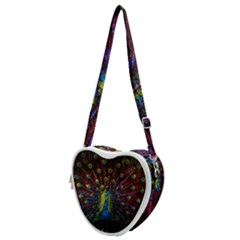 Beautiful Peacock Feather Heart Shoulder Bag by Ket1n9