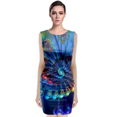 Top Peacock Feathers Classic Sleeveless Midi Dress by Ket1n9