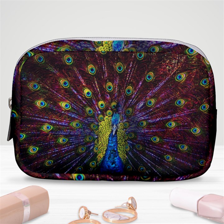 Beautiful Peacock Feather Make Up Pouch (Small)