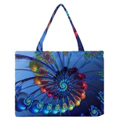 Top Peacock Feathers Zipper Medium Tote Bag by Ket1n9