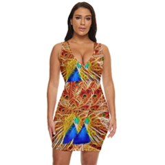 Fractal Peacock Art Draped Bodycon Dress by Ket1n9