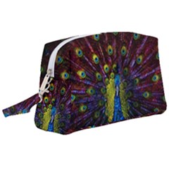 Beautiful Peacock Feather Wristlet Pouch Bag (large) by Ket1n9