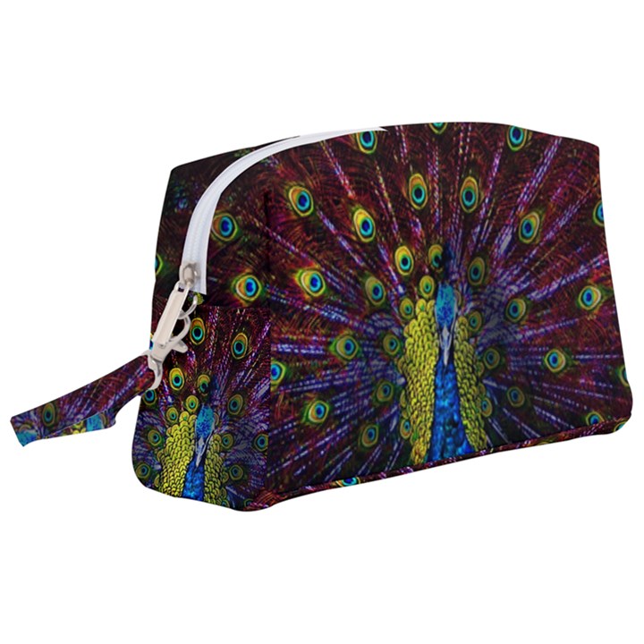 Beautiful Peacock Feather Wristlet Pouch Bag (Large)