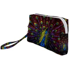 Beautiful Peacock Feather Wristlet Pouch Bag (small) by Ket1n9