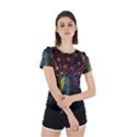 Beautiful Peacock Feather Back Cut Out Sport T-Shirt View2