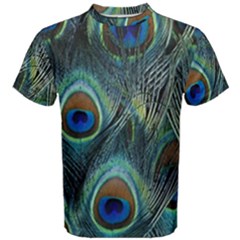 Feathers Art Peacock Sheets Patterns Men s Cotton T-shirt by Ket1n9