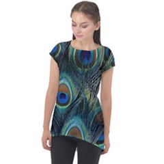 Feathers Art Peacock Sheets Patterns Cap Sleeve High Low Top by Ket1n9