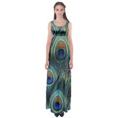 Feathers Art Peacock Sheets Patterns Empire Waist Maxi Dress by Ket1n9