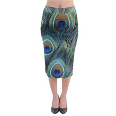 Feathers Art Peacock Sheets Patterns Midi Pencil Skirt by Ket1n9