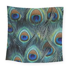 Feathers Art Peacock Sheets Patterns Square Tapestry (large) by Ket1n9