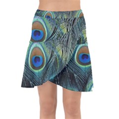 Feathers Art Peacock Sheets Patterns Wrap Front Skirt by Ket1n9