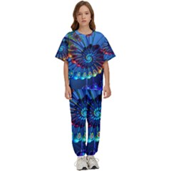 Top Peacock Feathers Kids  T-shirt And Pants Sports Set by Ket1n9