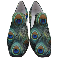 Feathers Art Peacock Sheets Patterns Women Slip On Heel Loafers by Ket1n9