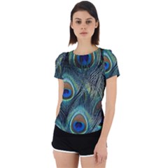 Feathers Art Peacock Sheets Patterns Back Cut Out Sport T-shirt by Ket1n9