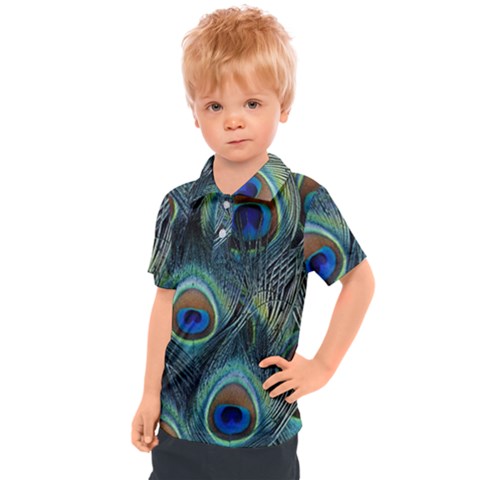 Feathers Art Peacock Sheets Patterns Kids  Polo T-shirt by Ket1n9