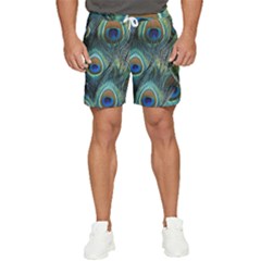 Feathers Art Peacock Sheets Patterns Men s Runner Shorts by Ket1n9