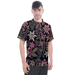 Flower Art Pattern Men s Polo T-shirt by Ket1n9