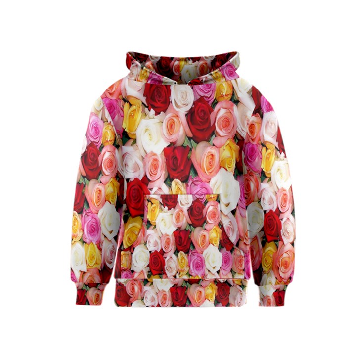 Rose Color Beautiful Flowers Kids  Pullover Hoodie