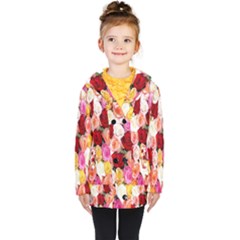 Rose Color Beautiful Flowers Kids  Double Breasted Button Coat by Ket1n9