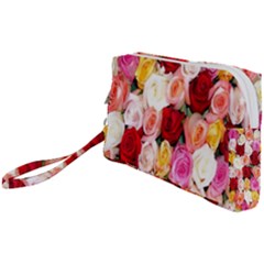 Rose Color Beautiful Flowers Wristlet Pouch Bag (small) by Ket1n9