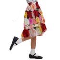 Rose Color Beautiful Flowers Kids  Ruffle Flared Wrap Midi Skirt View3