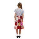 Rose Color Beautiful Flowers Kids  Ruffle Flared Wrap Midi Skirt View4