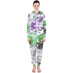 Horse Horses Animal World Green Hooded Jumpsuit (ladies)