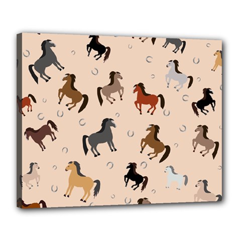 Horses For Courses Pattern Canvas 20  X 16  (stretched) by Ket1n9