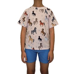 Horses For Courses Pattern Kids  Short Sleeve Swimwear by Ket1n9