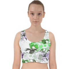 Horse Horses Animal World Green Velvet Racer Back Crop Top by Ket1n9