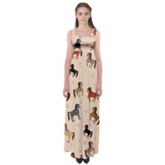 Horses For Courses Pattern Empire Waist Maxi Dress by Ket1n9