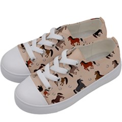 Horses For Courses Pattern Kids  Low Top Canvas Sneakers by Ket1n9