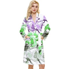 Horse Horses Animal World Green Long Sleeve Velvet Robe by Ket1n9