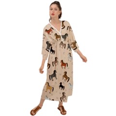 Horses For Courses Pattern Grecian Style  Maxi Dress by Ket1n9