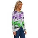 Horse Horses Animal World Green Long Sleeve Crew Neck Pullover Top View3