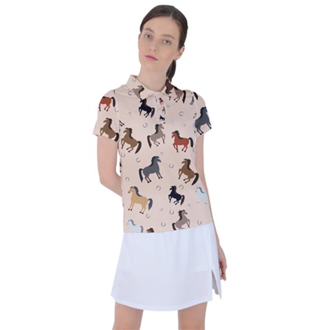 Horses For Courses Pattern Women s Polo T-shirt by Ket1n9